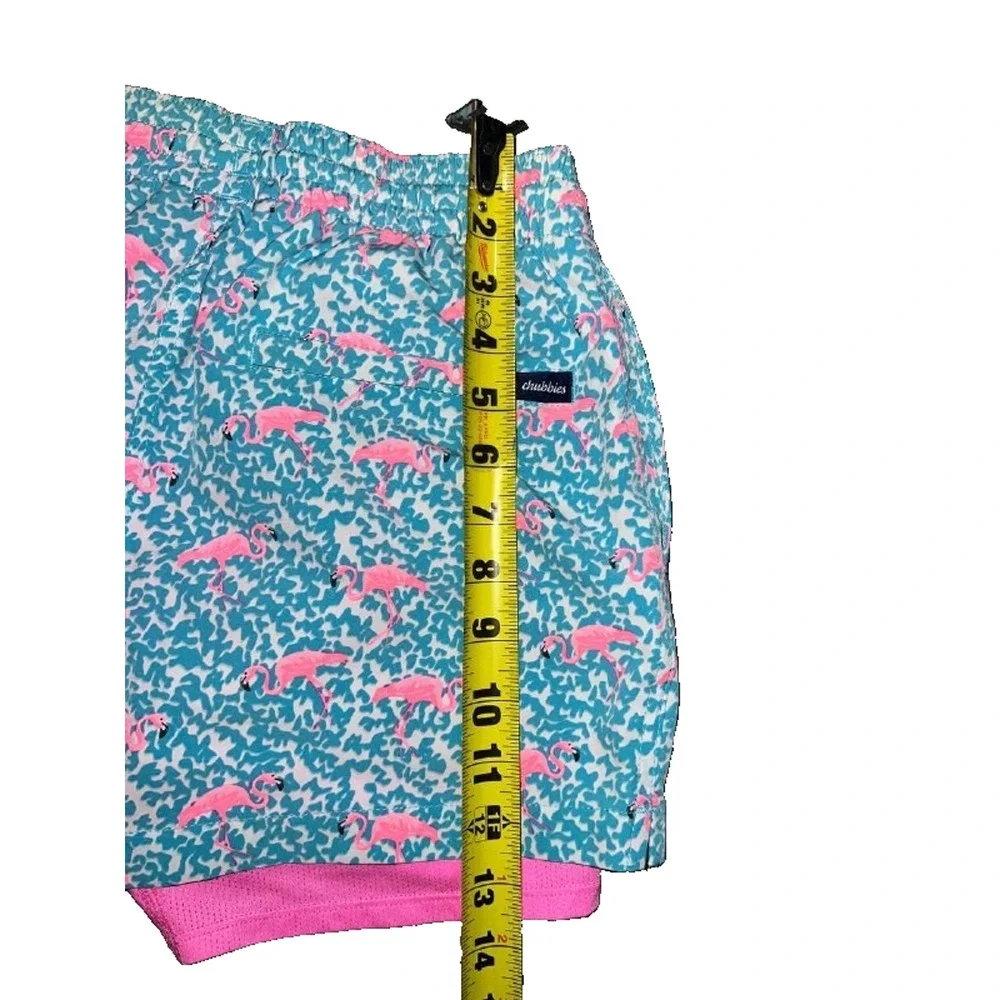 Chubbies Classic Lined Swim Trunks Y2K Men M Domingo Flamingo A005418